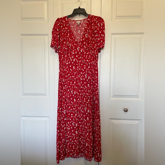 a new day Dresses & Skirts - A New Day Red and White Floral Maxi Dress
